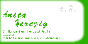 anita herczig business card